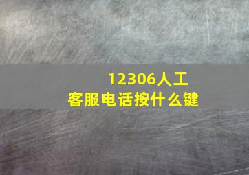 12306人工客服电话按什么键