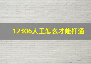 12306人工怎么才能打通