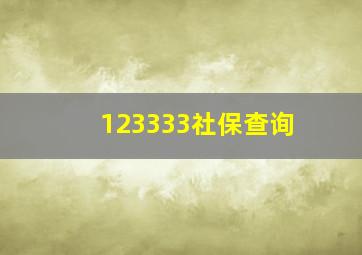 123333社保查询