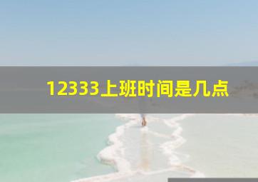 12333上班时间是几点