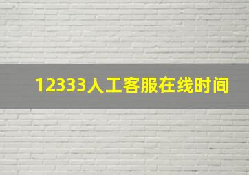 12333人工客服在线时间