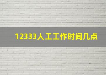 12333人工工作时间几点