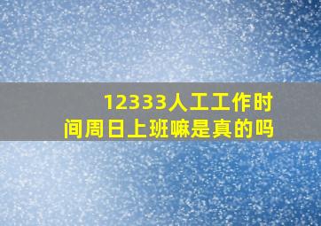 12333人工工作时间周日上班嘛是真的吗