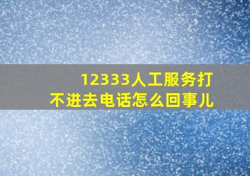 12333人工服务打不进去电话怎么回事儿