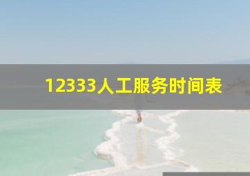 12333人工服务时间表