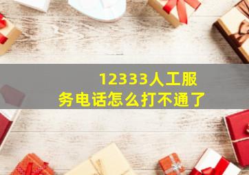 12333人工服务电话怎么打不通了