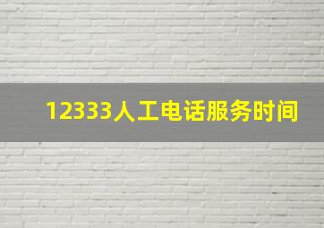 12333人工电话服务时间