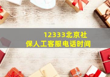 12333北京社保人工客服电话时间