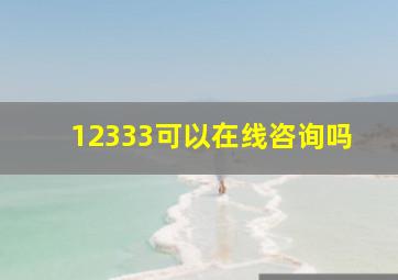 12333可以在线咨询吗