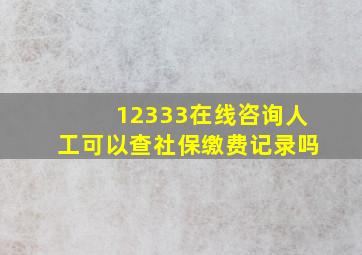 12333在线咨询人工可以查社保缴费记录吗