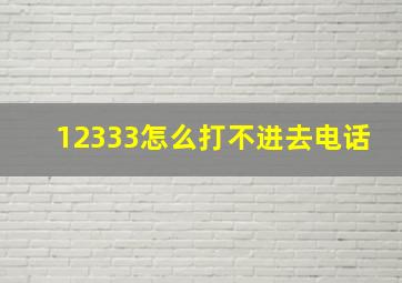 12333怎么打不进去电话