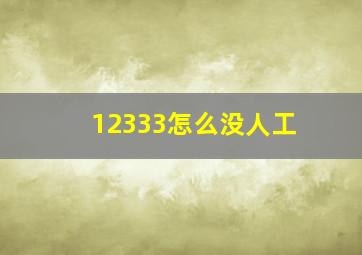 12333怎么没人工