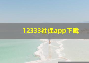 12333社保app下载