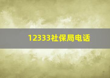 12333社保局电话