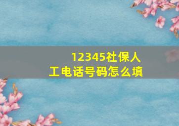 12345社保人工电话号码怎么填