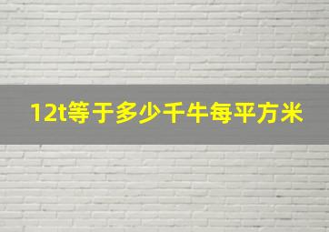 12t等于多少千牛每平方米