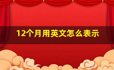 12个月用英文怎么表示