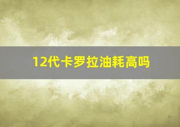 12代卡罗拉油耗高吗