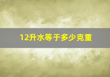 12升水等于多少克重