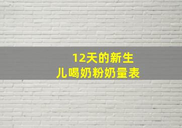 12天的新生儿喝奶粉奶量表