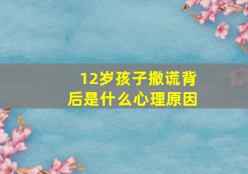 12岁孩子撒谎背后是什么心理原因