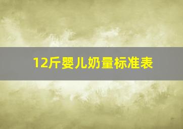 12斤婴儿奶量标准表