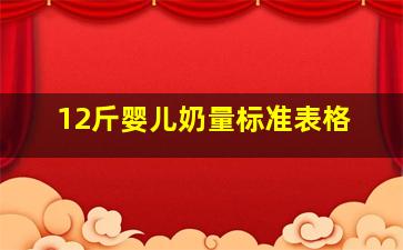 12斤婴儿奶量标准表格