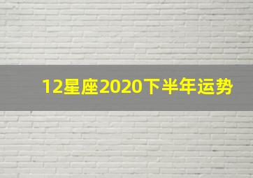 12星座2020下半年运势