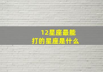 12星座最能打的星座是什么