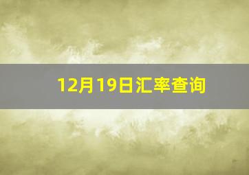 12月19日汇率查询