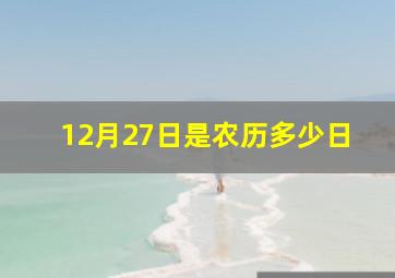 12月27日是农历多少日