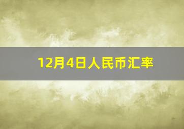 12月4日人民币汇率