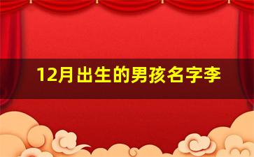 12月出生的男孩名字李