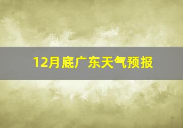 12月底广东天气预报