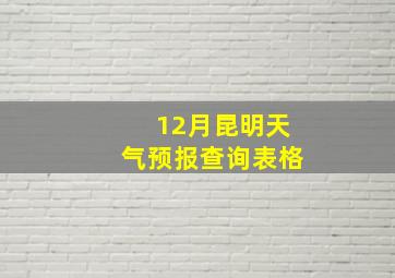 12月昆明天气预报查询表格