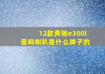 12款奔驰e300l音响喇叭是什么牌子的