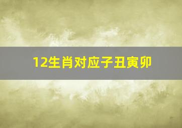 12生肖对应子丑寅卯