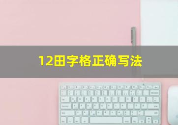 12田字格正确写法