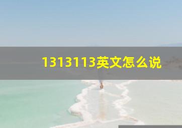 1313113英文怎么说