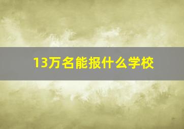 13万名能报什么学校