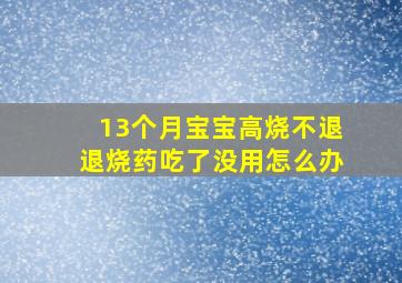 13个月宝宝高烧不退退烧药吃了没用怎么办