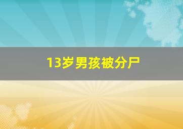 13岁男孩被分尸