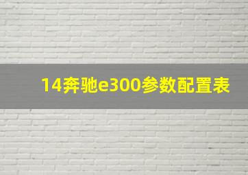 14奔驰e300参数配置表