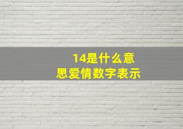 14是什么意思爱情数字表示