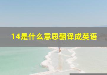 14是什么意思翻译成英语