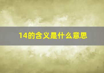 14的含义是什么意思