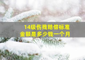 14级伤残赔偿标准金额是多少钱一个月