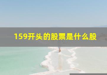 159开头的股票是什么股