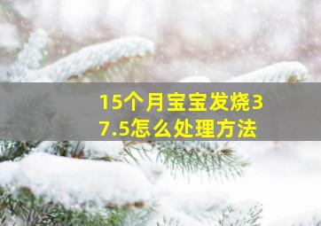 15个月宝宝发烧37.5怎么处理方法