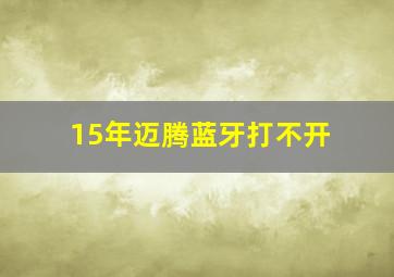 15年迈腾蓝牙打不开